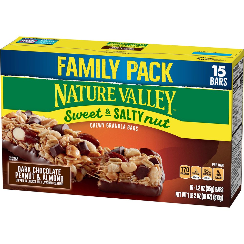 Nature Valley Sweet & Salty Nut Dark Chocolate Peanut & Almond Granola Bars, 15 Ounce
