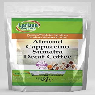 Almond Cappuccino Sumatra Decaf Coffee (Gourmet, Naturally Flavored, Whole Coffee Beans) (8 oz, ZIN: 569348) - 3 Pack