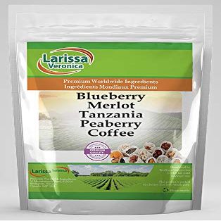 Blueberry Merlot Tanzania Peaberry Coffee (Gourmet, Naturally Flavored, Whole Coffee Beans) (4 oz, ZIN: 566652) - 2 Pack