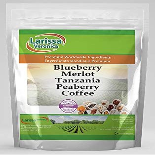Blueberry Merlot Tanzania Peaberry Coffee (Gourmet, Naturally Flavored, Whole Coffee Beans) (4 oz, ZIN: 566652) - 2 Pack