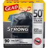 GLAD Drawstring Large Trash Bags, 30 X 33, 30gal, 1.05mil, Black, 90/carton (6) view 1