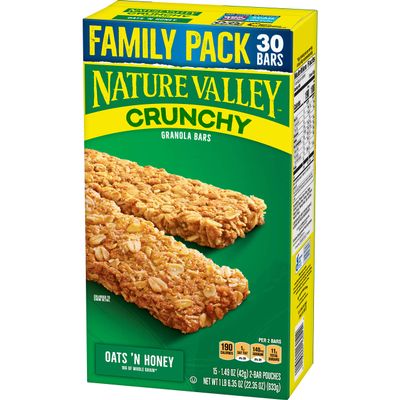 Nature Valley Granola Bars, Crunchy, Peanut Butter & Oats 'N Honey, 15 Ounce