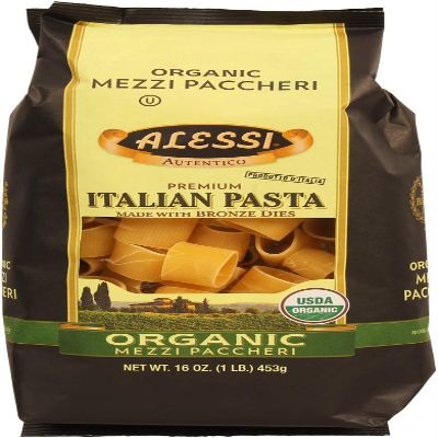 Alessi Organic Mezzi Paccheri Pasta, Kosher, 16 Ounces (Pack Of 6)