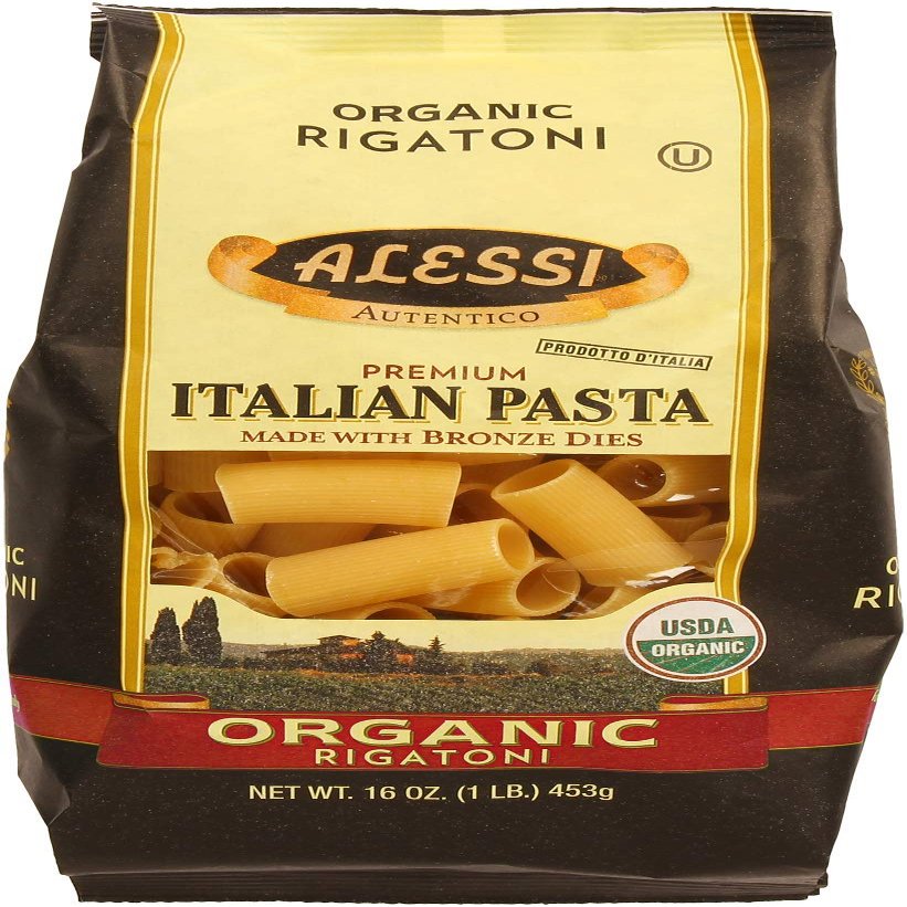 Alessi Organic Pasta, Rigatoni, 6Count