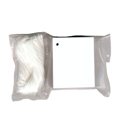 100 Blank White Hang Tags (2"x2" Squares) & 100 Cut Strings for Crafts & Gifts. Personalize & Price Your Merchandise.