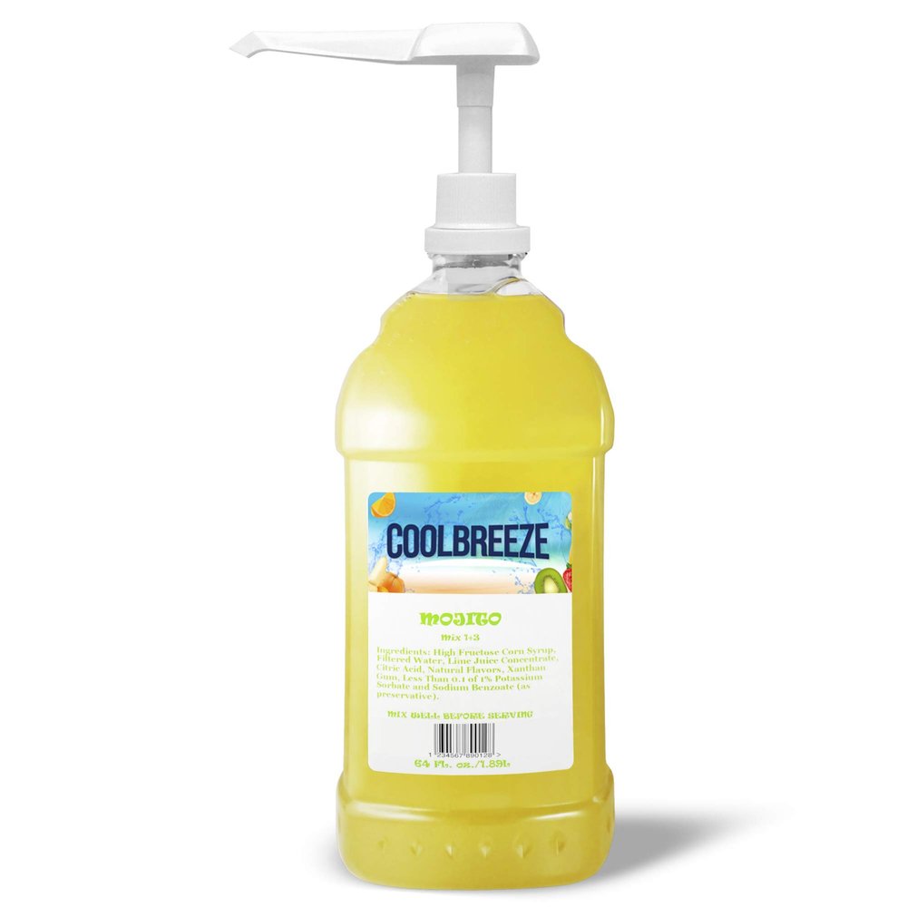 Coolbreeze Beverages - Premium Frozen Drink Flavor Syrup Granita Slush Mix - With Pump for Individual Serving (Mojito)