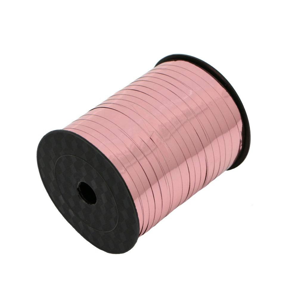 Aysekone 500 Yards Rose Gold Curling Ribbon Roll  Metallic Crimped Ribbon for Balloons, Wedding Decor, Gift Wrapping, Birthday Party & Floral Crafts (1 Roll)