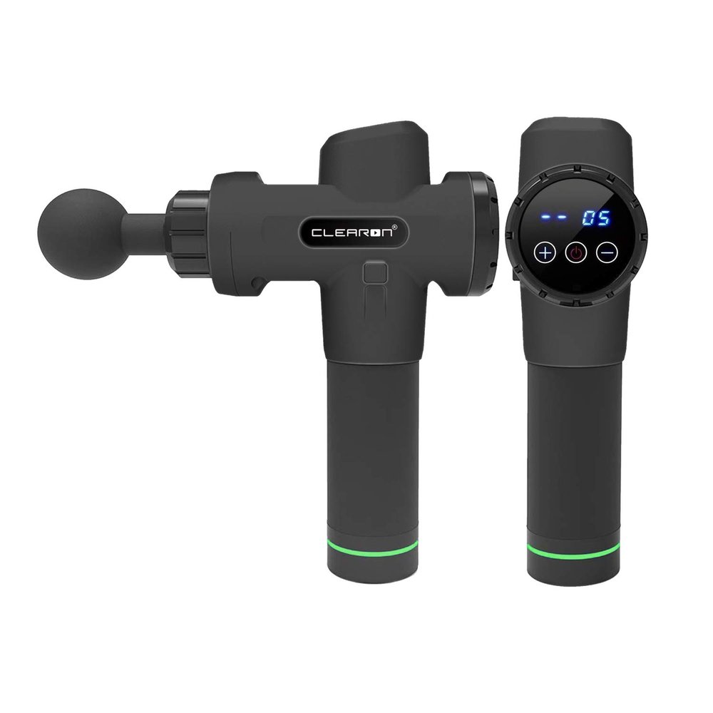 Clearon Professional Handheld Deep Tissue Muscle Gun Massager for Athletes 1-20 Speed Strength Levels for Muscle Soreness Relieves - Black V1