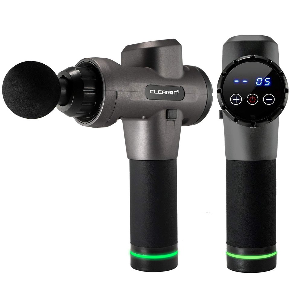 Clearon Professional Handheld Deep Tissue Muscle Gun Massager for Athletes 1-20 Speed Strength Levels for Muscle Soreness Relieves [Upgraded Version] - Dark Gray