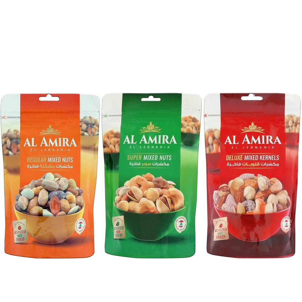 Al Amira Nuts - Mixed Nuts Combo (Regular, Super, Deluxe), 300g x 3