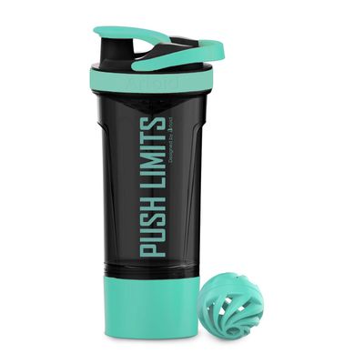 Artoid Mode 24-Ounce Protein Shaker Bottle, Dual Mixing Technology, BPA Free, Aqua Green/Black