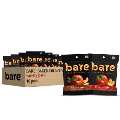 Bare Baked Crunchy, Apples Fuji & Reds and Cinnamon Variety Pack, 0.53 Ounce (Pack of 16)