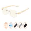 CessBlu Computer Reading Glasses for Men Women Blue Light Filter Anti Glare UV Ray Protection Rimless Reader Eyeglasses (Yellow Arm)+1.5 view 2