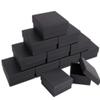 dedoot Kraft Jewelry Boxes, Pack of 30 Square Cardboard Jewelry Gift Box 2.8x2.8x1.2 Inch Small Necklace Ring Earring Kraft Box for Jewelry Set with Velvet Cushion, Black view 1