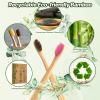 10 Pack Bamboo Toothbrushes | Biodegradable & Compostable Eco-Friendly Natural Bamboo Charcoal Toothbrushes | BPA Free Soft Bristles Wooden Toothbrush - 100% RECYCLED PACKAGING (Adult - 10 Color) view 4