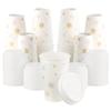 [400 SET]Harvest Pack 16 oz Christmas Coffee Cups with Lids, White Snowflake Winter Disposable Paper Hot Cups, Insulated Ripple Wall Cups, XMAS Gold and Silver Foil, Hot Chocolate To go view 1