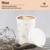 [400 SET]Harvest Pack 16 oz Christmas Coffee Cups with Lids, White Snowflake Winter Disposable Paper Hot Cups, Insulated Ripple Wall Cups, XMAS Gold and Silver Foil, Hot Chocolate To go view 3