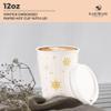 [100 SET]Harvest Pack 12 oz Christmas Coffee Cups with Lids, White Snowflake Winter Disposable Paper Cups, Insulated Ripple Wall Hot Cups, XMAS Gold and Silver Foil, Hot Chocolate To go view 3