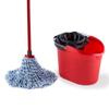 Vileda SuperMocio Microfibre and Cotton Mop and Bucket Set, Mop for Cleaning Floors, Set of 1x Mop and 1x Bucket, Red/Black, 28.3cm (W) x40cm (D) x28.5cm (H) view 1
