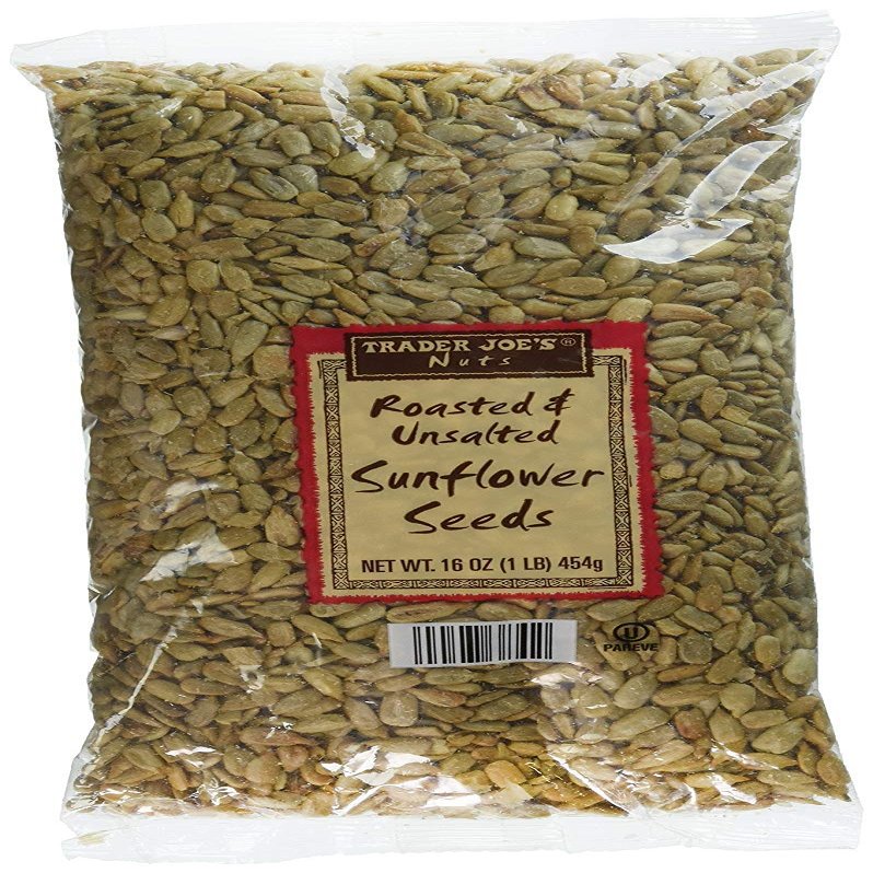 4 Pack Trader Joe's Roasted & Unsalted Sunflower Seeds 16 oz NET WT