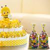100 Pieces Honey Bee Cellophane Plastic Candy Bags Bee Party Bags Treat with 200 Pieces Twist Ties Gift for What Will it Be Gender Reveal Party Supplies view 4