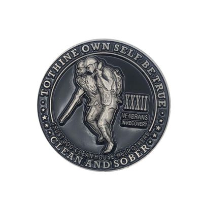 Veterans in Recovery AA Chip Sobriety Coin (1-60 Years) with Third Step Prayer on The Back. My Recovery Store AA Medallion