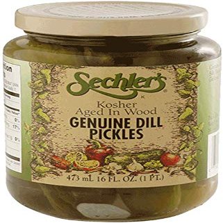 Sechler's Kosher aged in wood genuine dill pickles, 16-fl. oz. glass jar (Pack of 1)