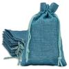 12-Pack 3x4 Natural Burlap Gift Bags w. Drawstring (Teal Blue, X-Small) for Party Favors, Presents or DIY Craft by TheDisplayGuys view 1