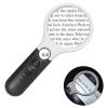 3X 45x Handheld Magnifier Illuminated Reading Magnifying Glass Lens Jewelry Loupe with 3 LED Light Ideal for Reading Newspaper, Crafts, Hobby, Maps, Watch Repair (White+Black) (White + Black) view 1