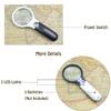 3X 45x Handheld Magnifier Illuminated Reading Magnifying Glass Lens Jewelry Loupe with 3 LED Light Ideal for Reading Newspaper, Crafts, Hobby, Maps, Watch Repair (White+Black) (White + Black) view 3