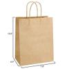 100Pcs Brown Paper Bags 7.8x4.25x10.6" Paper Gift Bags with Handles for Wedding Party Craft Retail Packaging ,Recycled Twist handles Shopping Bags (Brown,S-100) view 2