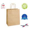 100Pcs Brown Paper Bags 7.8x4.25x10.6" Paper Gift Bags with Handles for Wedding Party Craft Retail Packaging ,Recycled Twist handles Shopping Bags (Brown,S-100) view 3