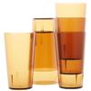 Restaurant Grade, BPA-Free 12oz Amber Plastic Cups 6pk. Super Durable, Break Resistant Drinking Glasses for Cafe, Party, Catering. Reusable, Stackable Tumblers with Textured Grip Design view 1