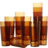 Restaurant Grade, BPA-Free 12oz Amber Plastic Cups 24pk. Super Durable, Break Resistant Drinking Glasses for Cafe, Party, Catering. Reusable, Stackable Tumblers with Textured Grip Design view 1