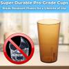 Restaurant Grade, BPA-Free 12oz Amber Plastic Cups 24pk. Super Durable, Break Resistant Drinking Glasses for Cafe, Party, Catering. Reusable, Stackable Tumblers with Textured Grip Design view 2