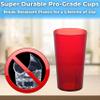 Restaurant Grade, BPA-Free 12oz Red Plastic Cups 24pk. Super Durable, Break Resistant Drinking Glasses for Cafe, Party, Catering. Reusable, Stackable Tumblers with Textured Grip Design view 2