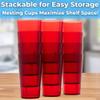 Restaurant Grade, BPA-Free 12oz Red Plastic Cups 24pk. Super Durable, Break Resistant Drinking Glasses for Cafe, Party, Catering. Reusable, Stackable Tumblers with Textured Grip Design view 4