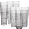 Restaurant Grade, BPA-Free 12oz Clear Plastic Cups 24pk. Super Durable, Break Resistant Drinking Glasses for Cafe, Party, Catering. Reusable, Stackable Tumblers with Textured Grip Design view 1