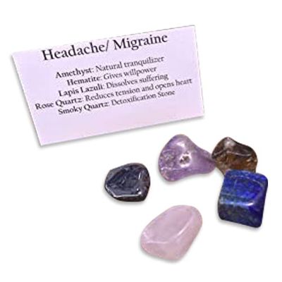 Headache Migraine Gemstone Kit Migraine Crystals Kit Stones for Headaches Migraine Healing Crystals Kit Healing Headache Migraine Gemstones