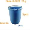 Buckets ECO-Plastic, 3 Pack Made in U.S.A. Ergonomic Bottom and handling 2,3 Gallon. Blue Color. view 4
