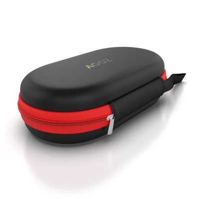 AGOZ Asthma Inhaler Medicine Travel Case Pouch Cover, Inhaler Holder with Zipper Closure and Wrist Strap (Black/Red)