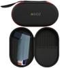 AGOZ Asthma Inhaler Medicine Travel Case Pouch Cover, Inhaler Holder with Zipper Closure and Wrist Strap (Black/Red) view 2