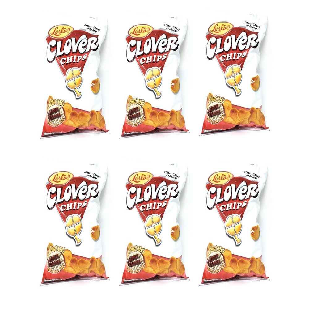 Leslies Clover Chips Barbecue Flavored Corn Snack 145g, 6 Pack