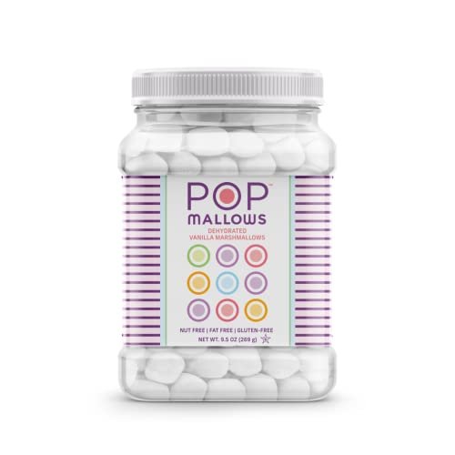 Only Kosher Candy Dehydrated Marshmallows Vanilla Flavors, Gluten Free, Nut Free & Fat Free, Kosher Certified White Pop Mallows in Jar, Perfect for Topping & Baking (Small)
