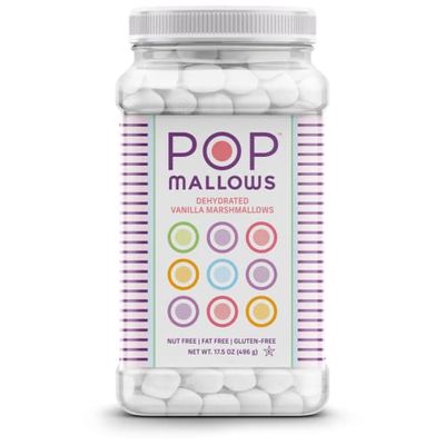 Only Kosher Candy Dehydrated Marshmallows Vanilla Flavors, Gluten Free, Nut Free & Fat Free, Kosher Certified White Pop Mallows in Jar, Perfect for Topping & Baking (large)