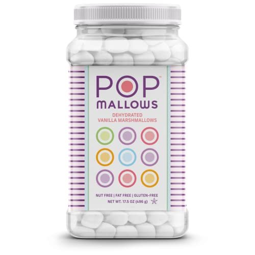 Only Kosher Candy Dehydrated Marshmallows Vanilla Flavors, Gluten Free, Nut Free & Fat Free, Kosher Certified White Pop Mallows in Jar, Perfect for Topping & Baking (large)