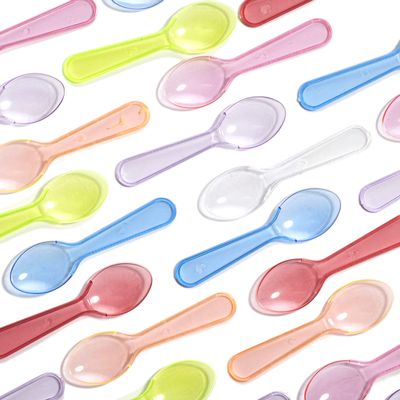 Extra Sturdy, BPA Free 200ct Plastic Tasting Spoons. Disposable Mini Tasters for Sampling or Individual Portions of Ice Cream, and Appetizers. Great for Food Trucks, Parties and Events.
