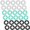 Blulu 30 Pieces Spiky Sensory Finger Rings, Spiky Finger Ring Acupressure Ring Set for Teens, Adults, Silent Stress Reducer and Massager (Black, Green, Silver) view 1
