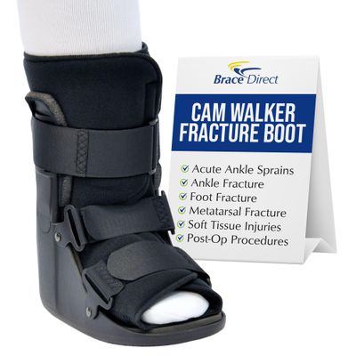 Brace Direct CAM Walker Fracture Boot Short - Lightweight Walking Boot for Foot & Ankle Injuries, Sprains & Stress Fractures - Doctor-Recommended (Mens 1112.5 / Womens 1213.5)