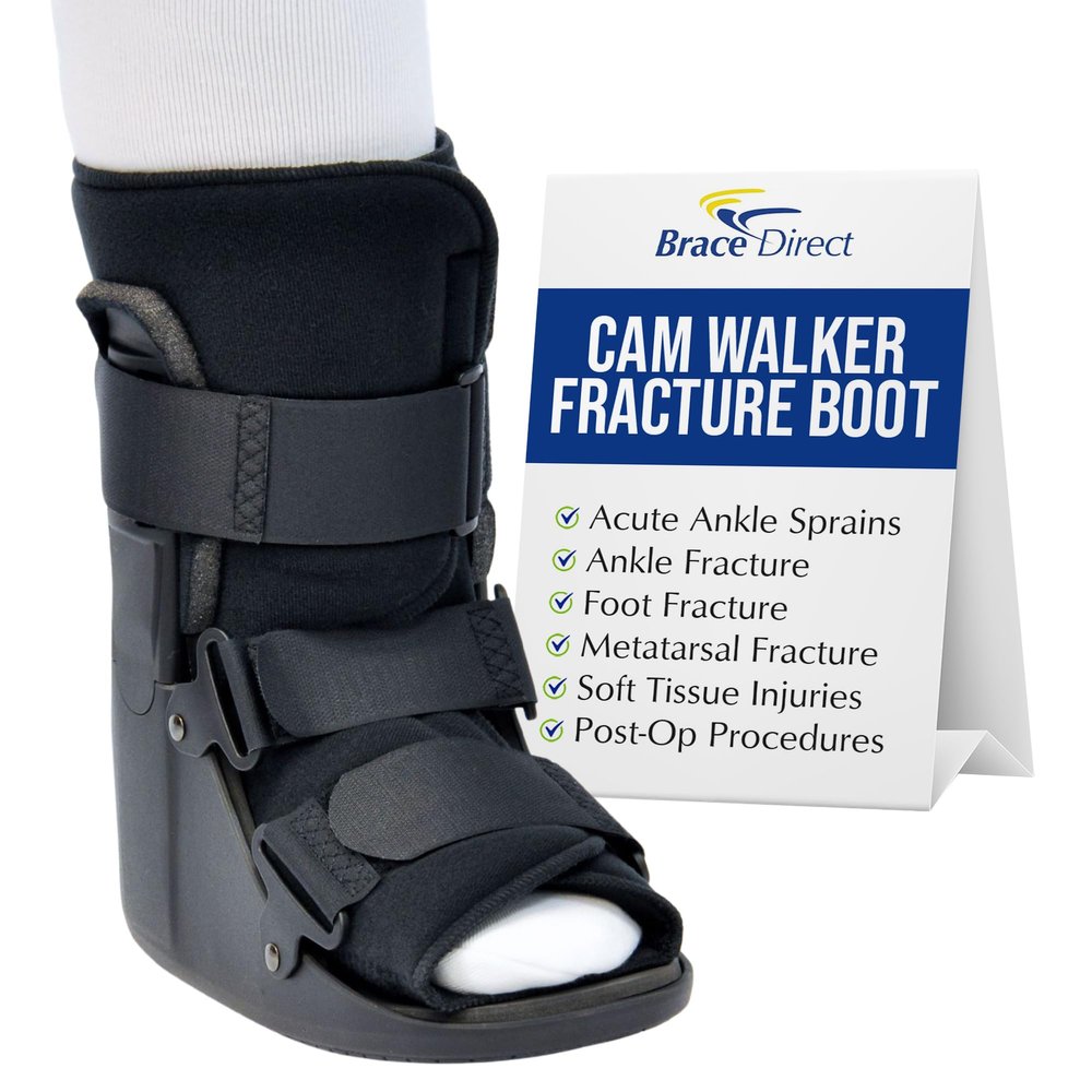 Brace Direct CAM Walker Fracture Boot Short - Lightweight Walking Boot for Foot & Ankle Injuries, Sprains & Stress Fractures - Doctor-Recommended (Mens 1112.5 / Womens 1213.5)